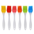 Set de 6 pinceles de cocina de silicona coloridos con mangos blancos y agujeros - Sin embalaje / Multicolor