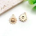 Golden sun face alloy pendants for DIY jewelry making and handmade accessory charms - KC Gold Sun Mask (18253)