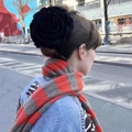 Elegante fermaglio per capelli a forma di grande rosa nera in tessuto stile street chic - Nero