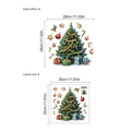 Detailed view of Christmas tree toilet stickers with paste effect and layout size metrics - Christmas Tree And Candy Canes Style (PC224)