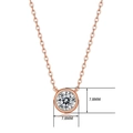 Elegant 925 silver rose gold necklace with 7.8mm round moissanite pendant for women - 40cm+5cm / Rose Gold Round Inlaid Style (N10803)