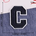 Navy blue embroidered letter C patch for clothing DIY decor, 5.5cm height size - Letter C / Navy Blue