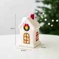 Christmas ceramic snow house night light with hand-painted wreath and glowing interior - European Style Villa C