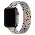 Silver Milanese loop band with colorful striped pattern for Apple Watch replacement - 48 New Version Red And Yellow Rainbow / 38/40/41/42mm Universal