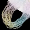 Cuentas triangulares de cristal con degradado amarillo, violeta y azul para joyería DIY - Rosa Claro Azul Amarillo