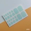 Glittering light blue solid color toe nail wrap stickers for pedicure model J035 - J035 Light Blue Glitter