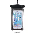 Waterproof luminous phone pouch in black with clear touch screen and secure seal - Air Cushion Style / Black