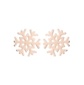Rose gold snowflake stud earrings with hollow design for Christmas holiday styling - 303 Snowflake / Rose Gold