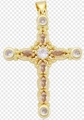 Vintage gold cross pendant with clear and champagne zircons on checkered background - Style 92/Gold Clear Champagne Stone Cross