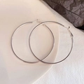 Minimalist large silver hoop earrings for women featuring a sleek circular design - 6cm / Silver