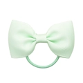 Light green grosgrain ribbon bow hair tie with high elastic band for children - Mint Green