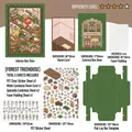 DIY Forest Treehouse stickers and cardstock set with PET material and sponge parts - 5-Piece Set (2 PET Stickers + 1 Scenery Card + 2 Paper Cards + Sponge) / Forest Treehouse (My Small House Series 10)