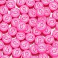 Pink ribbon clay beads for handmade jewelry making and breast cancer awareness crafts - Rose Red