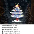 Blue Christmas tree static window decal with stars and Merry Christmas text - Small (40*55CM)