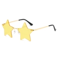 Chic star-shaped rimless sunglasses with yellow lenses and golden metal frame - Gold Frame Yellow Lenses