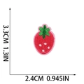 Detailed view of red strawberry embroidery patch with dimensions 3.3cm x 2.4cm - Small Strawberry (W25SG-042-13)
