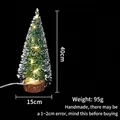 Detail of 40cm mini Christmas tree with snow effect, LED lights and solid wooden base - 40CM Christmas Tree with Warm Lights
