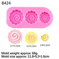 Stampo in silicone rosa con tre forme a spirale narutomaki per dolci e creazioni in resina - Narutomaki a 3 Fori / Rosa