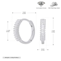 Creolen aus 925er Silber mit Zirkonia-Quadraten und detaillierten Größenangaben - 925er Silber / 925 Silber Weißgold beschichtet