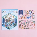 3D Flower Shop Cottage PET stickers set with background card for DIY scrapbooking - Flower Shop Cottage