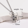 Silver turtle pendant necklace with clear and black crystals, 17mm x 12mm jewelry - Silver Turtle Delicate Version (Style 9 Platinum)