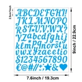 Autocollants bleus de 1 pouce avec lettres et chiffres pour scrapbooking et cadeaux - Écriture Manuscrite Bleu Clair (P223)