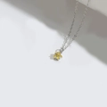 Chic silver necklace featuring a minimalist yellow five-pointed star pendant on white background - Yellow (Silver Chain)