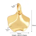 Golden flower petal pendant with circular hanging ring and polished metallic surface - Small Petal / Gold