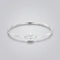 Minimalistische S925 sterling zilveren armband met gepolijste afwerking en schelpbedel - 925 zilver / 17cm