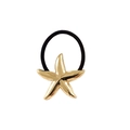 Minimalist gold starfish hair tie with metallic alloy finish and black elastic band - Starfish 5cm / Gold