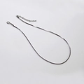 Sleek silver square snake bone chain necklace with lobster clasp and extension link - Platinum