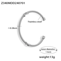 Bracciale rigido in acciaio inox argentato a strati intrecciati con specifiche di dimensioni - Color Acciaio