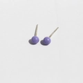 Vibrant purple enamel ball stud earrings made of S925 sterling silver with smooth finish - Purple