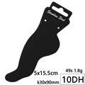 Black foot-shaped jewelry display card for anklets with Stainless Steel text logo - 10DH Style - 350g Laminated Cardboard