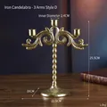 European Iron Candlestick - Triple Branch Style D (7151A-04)