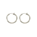Pendientes de clip redondos de acero inoxidable plateado sin perforación para hombre y mujer - Color Acero (2.0*10mm)