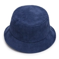 Bob classique en velours côtelé bleu foncé pour hommes et femmes avec texture côtelée - Bleu