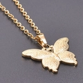 Collier avec pendentif papillon doré style baroque et chaîne délicate pour femme - Pendentif avec Collier / Or