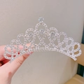 Elegant silver crown headband for girls with sparkling crystals and rhinestones - Silver Continuous Arch