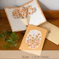 3D pop-up orange carnation greeting card with envelope and floral sticker set - Style B-Carnation Blossom