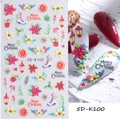 5D Christmas embossed nail art stickers with Santa and snowflake motifs, style 5D-K100 - Christmas Elements 5D-K100