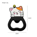Cartoon cat bottle opener variant, black metal and silicone, 23g weight, 55mm height - Fortune Cat Opener