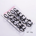 Set van zwarte roestvrijstalen ringoorbellen met diamanten gepresenteerd op witte achtergrond - 22mm (52g/kaart) / Zwart