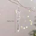 Clear crystal bead pendant for Christmas tree decor, approx 15cm length with white ribbon - Approx 15cm / Diamond Pendant - A