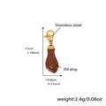 Brown enamel fist pendant charm with golden stainless steel lobster clasp and dimensions - D189-5 Gold Figa Hand Enamel Pendant