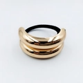 Elegant gold C-shaped alloy hair tie with a black high-elasticity band for ponytails - Double-Layer C-Shaped Accessory (Hair Tie 39)