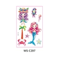 Waterproof cartoon mermaid and sea creature temporary tattoo stickers for kids, model WS-C397 - Mermaid (WS-C397)