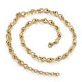 Collar de acero inoxidable dorado con eslabones de infinito y cierre ajustable en blanco - Dorado (KN200049-KFC)