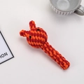 Pet cotton rope toy in red and orange weave, durable chew stick for dog dental health - Rabbit Stick
