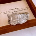 Vintage silver open bangle featuring unique branch texture in polished silver finish - Silver Irregular Crumple Texture Bangle (52#)